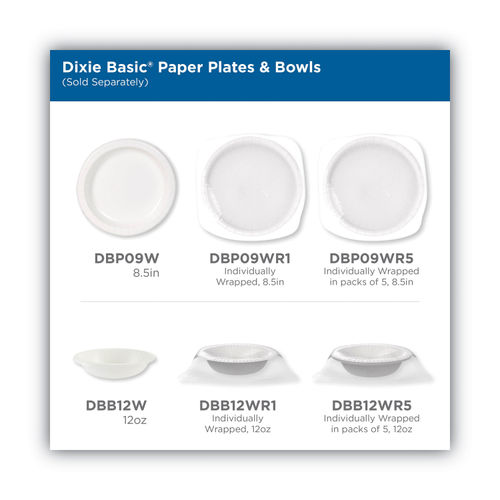 Dixie Paper Plates 9 in dia. White 4 Packs of 250 Plates Per Case