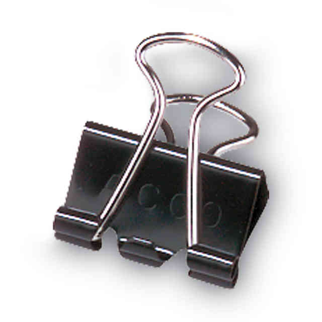 Binder Clips, Large, 1 Capacity, Black/Silver, 12 Per Box, 10