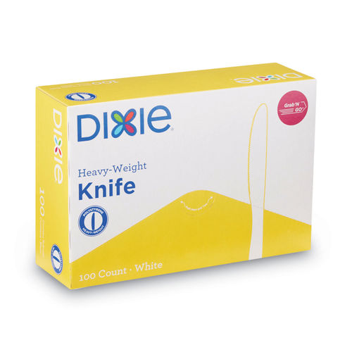 Dixie Plastic Cutlery Heavyweight Knives, White - 100 count