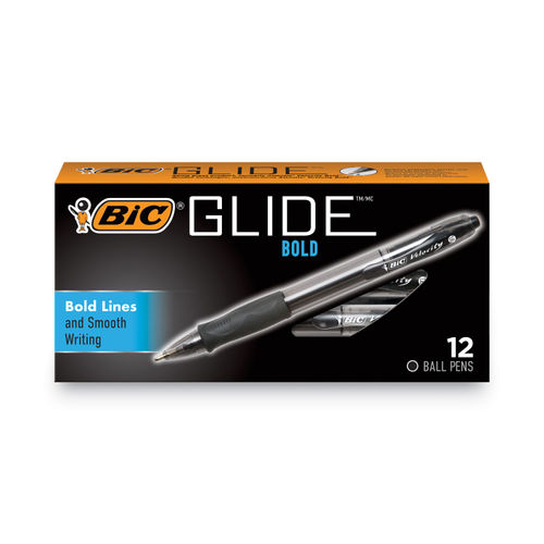 BIC Glide Retractable Ballpoint Pens - Ultra Smooth Writing, Medium Point,  Black Ink - 4 Count