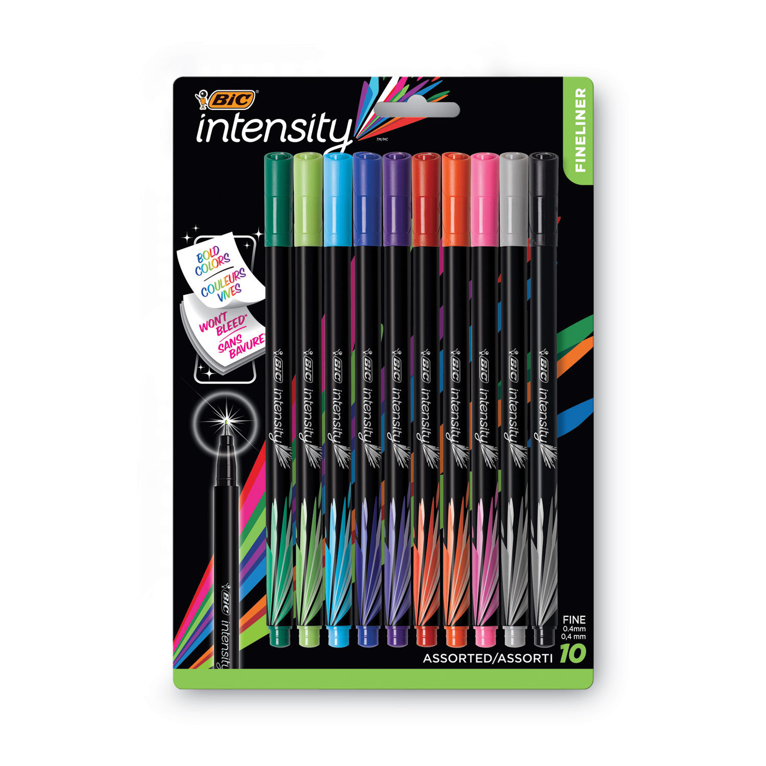 BIC Intensity Metallic Permanent Marker, Fine Point, Green