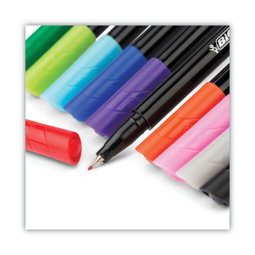 BIC Intensity Fineliner Marker Pen, Fine Point, Assorted Colors, 6 Ea