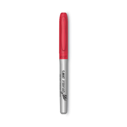 BICGPM11RD, BIC® GPM11-RD Intensity Fine Tip Permanent Marker, Fine Bullet  Tip, Rambunctious Red, Dozen