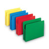 SMD73500 - Poly Drop Front File Pockets, 3.5" Expansion, Letter Size, Assorted Colors, 4/Box