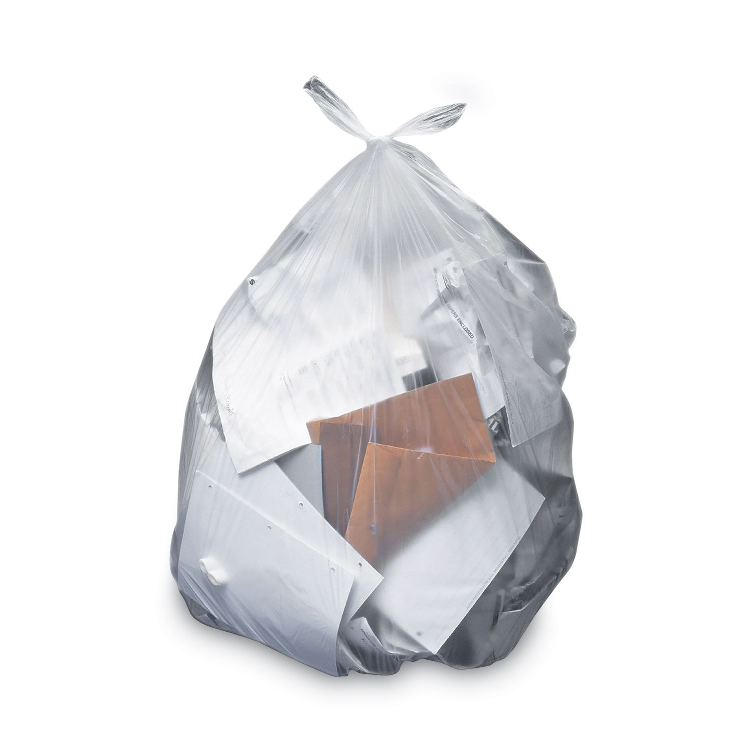 33 Gallon Clear Heavy Duty Trash Bags - 1.1 Mil