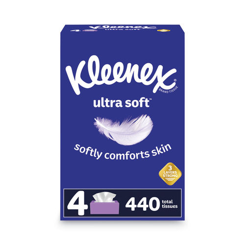 Kleenex Ultra Soft & Strong Facial Tissues 70 Tissues per Flat Box