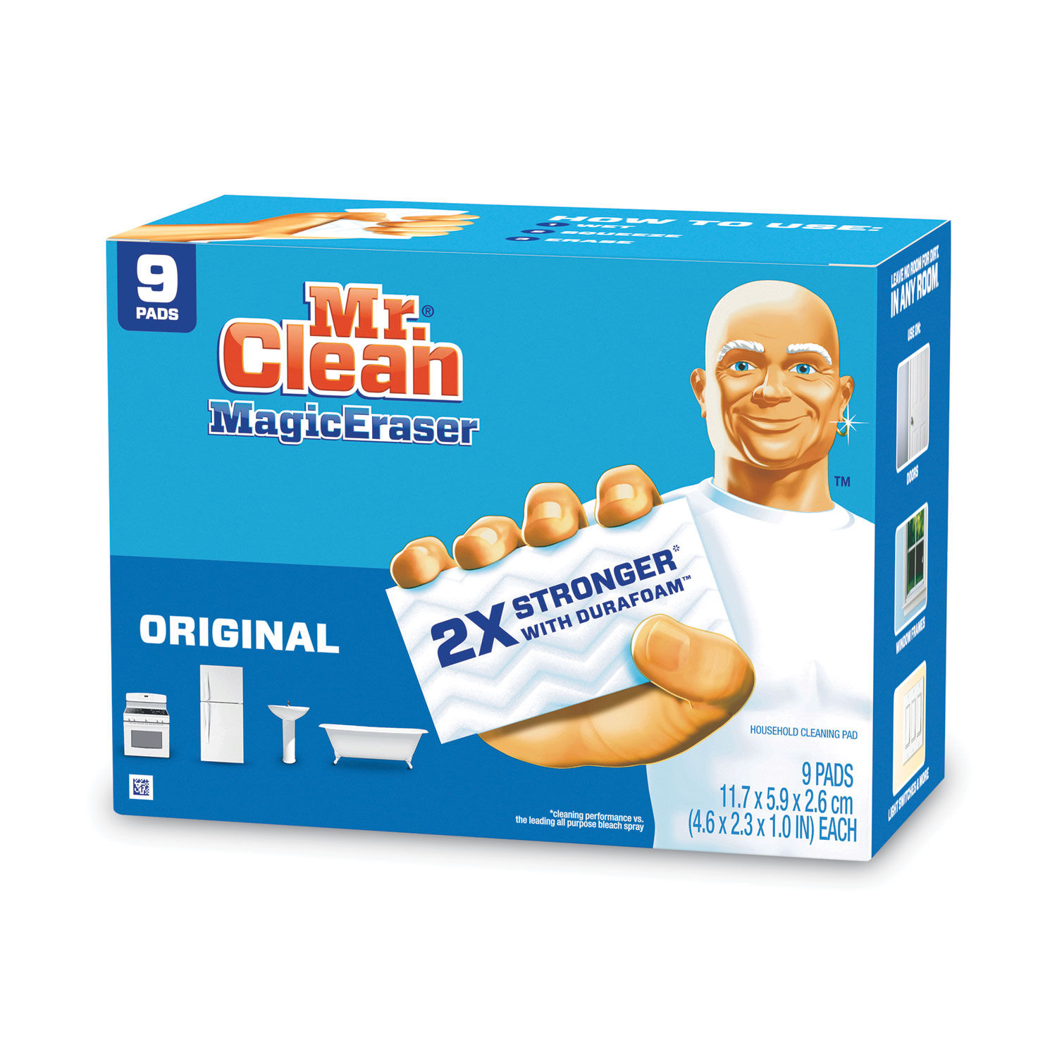 Mr. Clean Magic Eraser Original, Cleaning Pads with Durafoam, 9 Ct