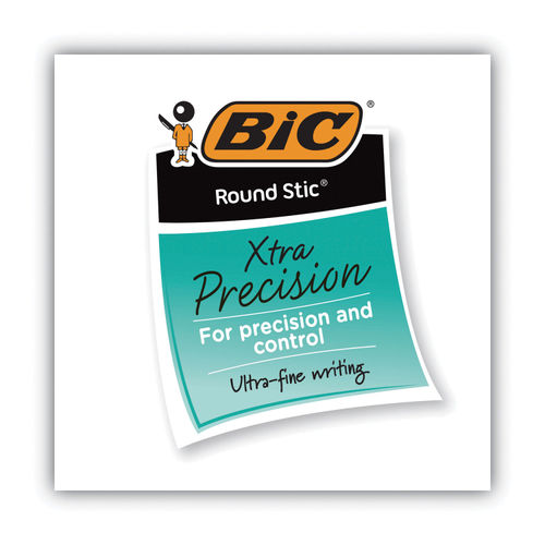 BIC Round Stic Ballpoint Pens - Fine Pen Point - Blue - Blue