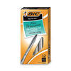 BICGSF11BK - Round Stic Xtra Precision Ballpoint Pen, Stick, Fine 0.8 mm, Black Ink, Smoke Barrel, Dozen