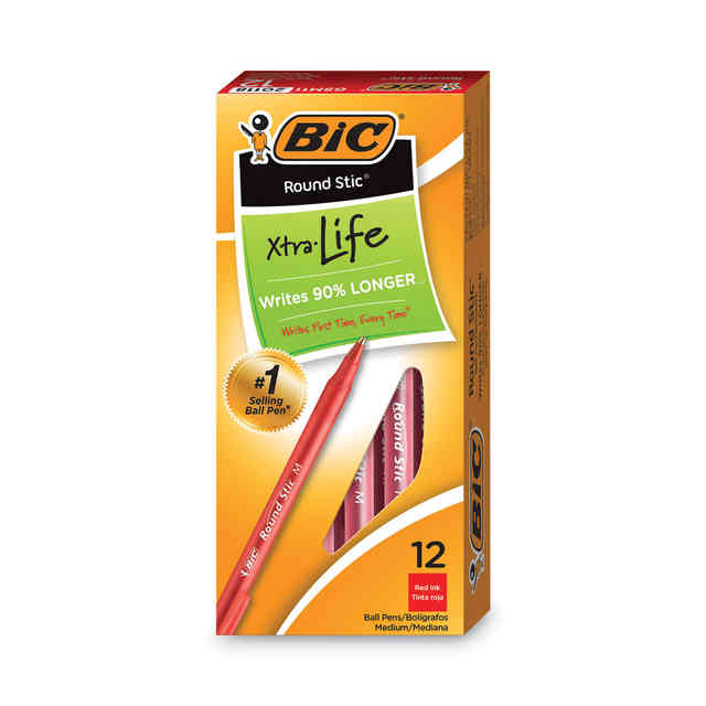 BIC Round Stic Grip Xtra-Comfort Ballpoint Pen, 36/Pack