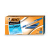 BICGSMG11BE - Round Stic Grip Xtra Comfort Ballpoint Pen, Easy-Glide, Stick, Medium 1.2 mm, Blue Ink, Gray/Blue Barrel, Dozen