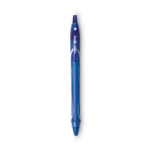 Bic Gel-ocity Quick Dry Retractable Gel Pen, Medium 0.7mm, Blue Ink/Barrel - Dozen