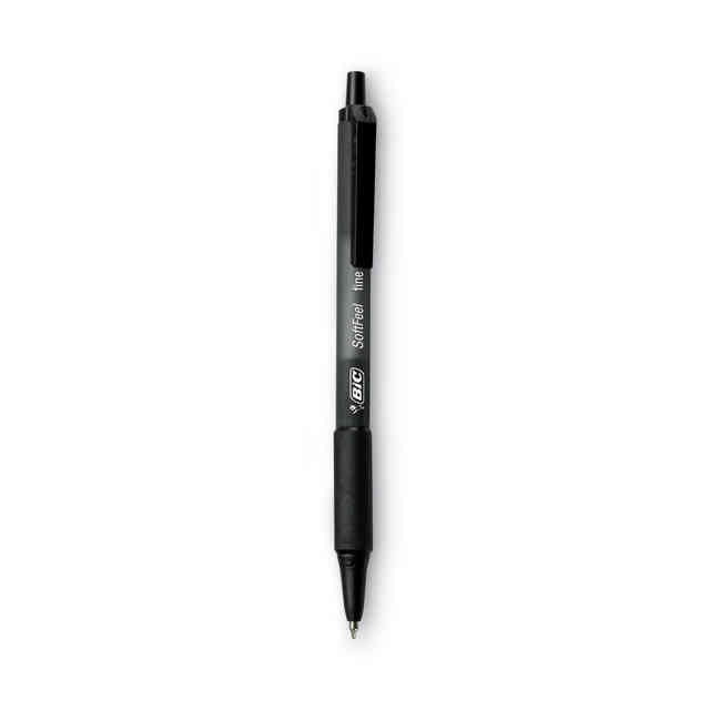 BIC® Soft Feel Ballpoint Stick Pen, Black Ink, Medium, D