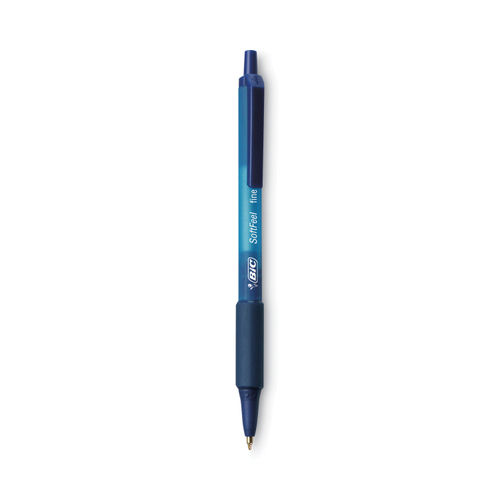 Bic Soft Feel Ballpoint Retractable Pen Blue Ink Medium Dozen