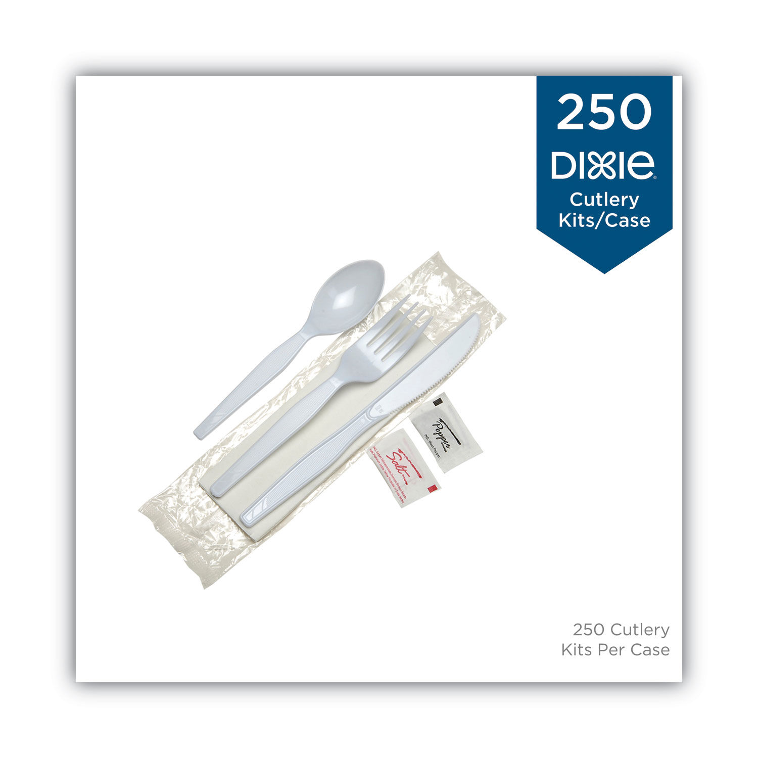 Dixie Cutlery Keeper Tray with Plastic Forks Knives Spoons Clear