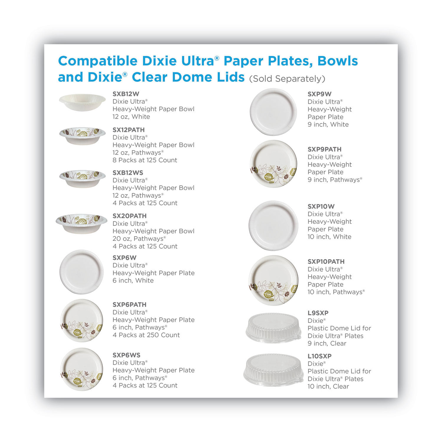 Dixie Pathways 8-1/2 Paper Plates, Mediumweight, 500 Plates (DXEUX9WS)