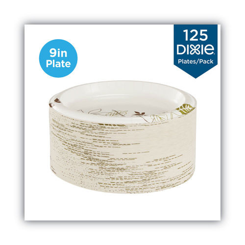 Dixie Pathways Soak-Proof Shield Medium Wt Paper Plates, 8 1/2, Dispenser  Box, 600/Ct (UX9PATHPB)