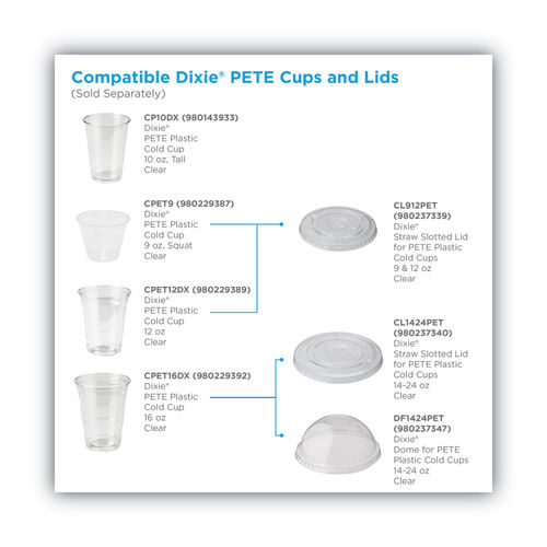 Dixie Crystal Clear Plastic Cups, Clear, 50 / Pack