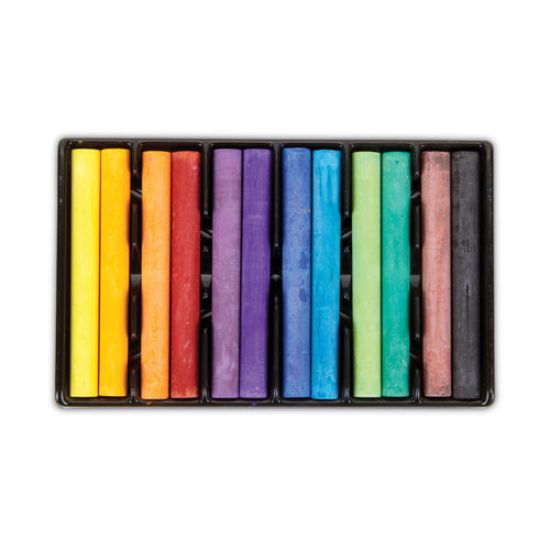 Colored Drawing Chalk, 3.19 x 0.38 Diameter, 12 Assorted Colors 12  Sticks/Set