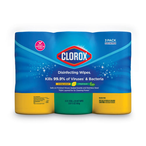 Clorox 75-Count Crisp Lemon Scent Bleach Free Disinfecting Cleaning Wipes  4460001628 - The Home Depot