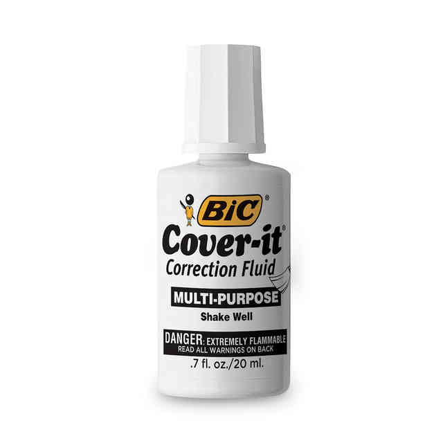 Bic Wite-Out Brand Extra Coverage Correction Fluid, 22 ml, White, 2 Count -  2x1.0 ea