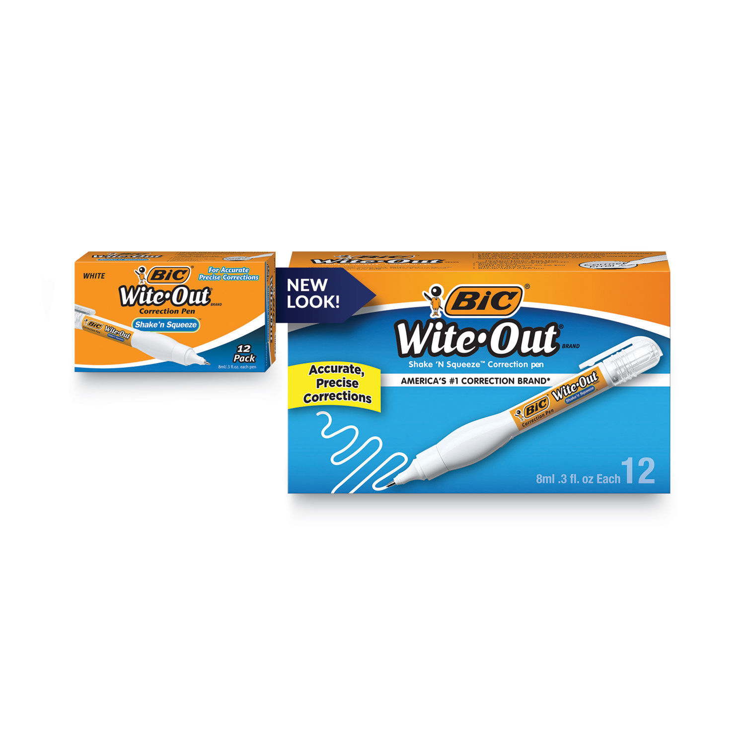 BIC Wite-Out Brand Shake 'n Squeeze Correction Pen, White, 1-Count  (WOSQP11) : : Office Products
