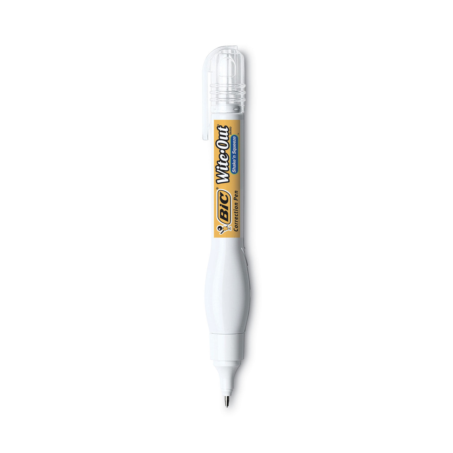 Wite-Out Shake 'n Squeeze Correction Pen, 8 mL, White, 4/Pack Bic