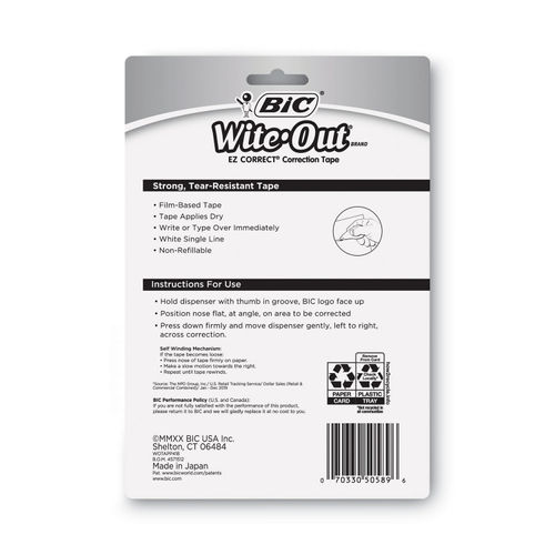  BIC Wite-Out Brand EZ Correct Correction Tape, White