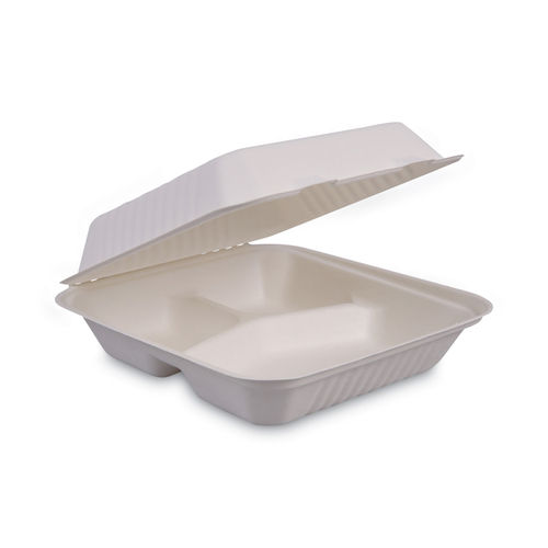 Bagasse Food Containers by Boardwalk® BWKHINGEWF3CM9