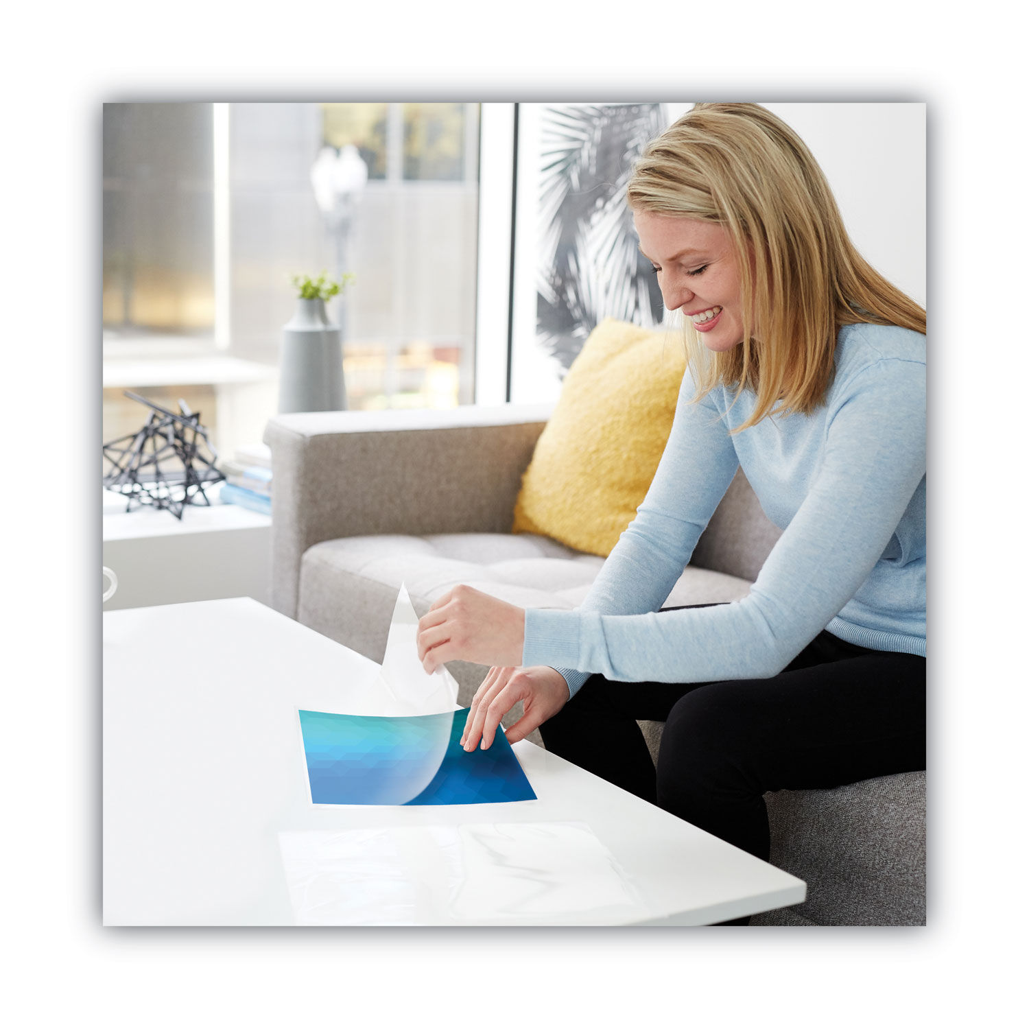 Gbc, Gbc3747307, Self-Sealing Single-Sided Laminating Sheets, 50 / Pack, Clear, Size: 9 x 12