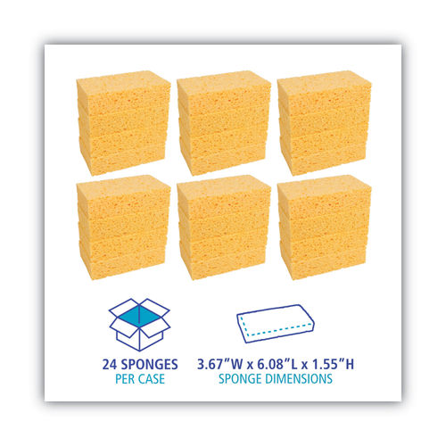 48/Case) Yellow Cellulose Sponge, Small 