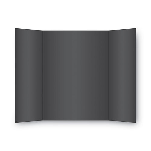 Eco Brites Too Cool Tri-Fold Poster Board, 36 x 48, Black/White, 6/Pk