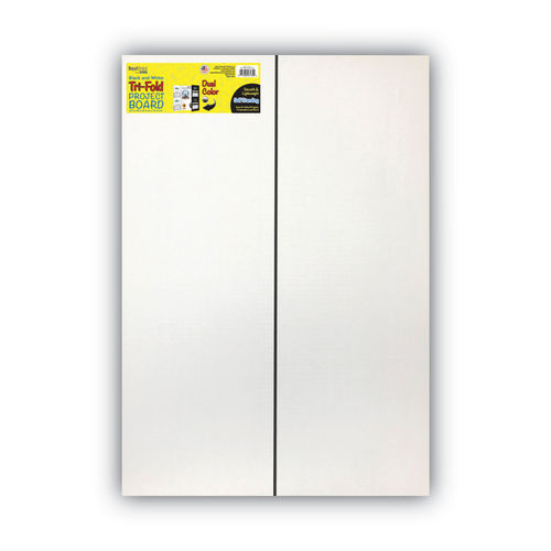 Staples Tri-Fold Poster Board, 4' x 3', Black/White (27135)