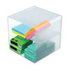 DEF350701 - Stackable Cube Organizer, Divided, 2 Compartments, Plastic, 6 x 6 x 6, Clear