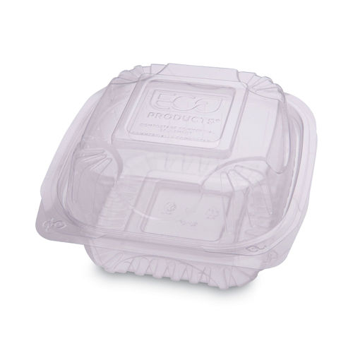 Clear Clamshell Hinged Food Containers, 6 x 6 x 3, Plastic, 80/Pack, 3  Packs/Carton