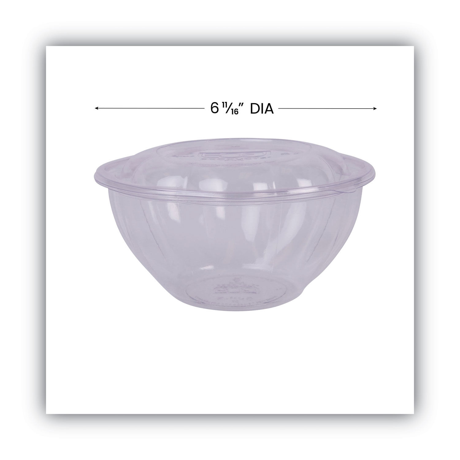 Eco-Products EP-SB32 32 oz. Clear Compostable Plastic Salad Bowl with Lid -  150/Case