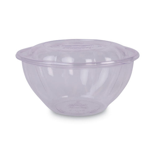 Choice 24 oz. Clear Plastic Salad Bowl with Lid - 150/Case