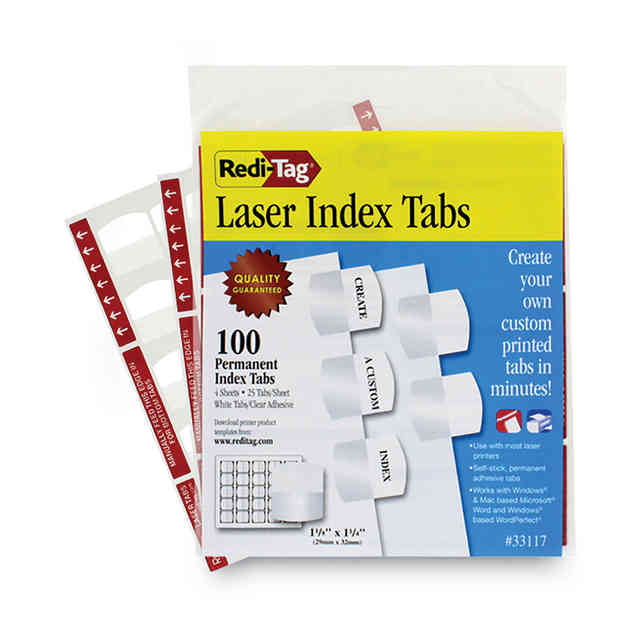 Laser Printable Index Tabs by Redi-Tag® RTG33117 | OnTimeSupplies.com