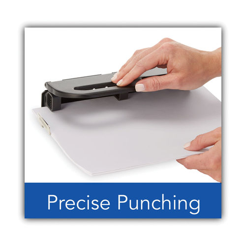 40-Sheet Heavy-Duty High-Capacity Two-Hole Punch, 9/32 Holes, Padded  Handle, Black - Supply Solutions