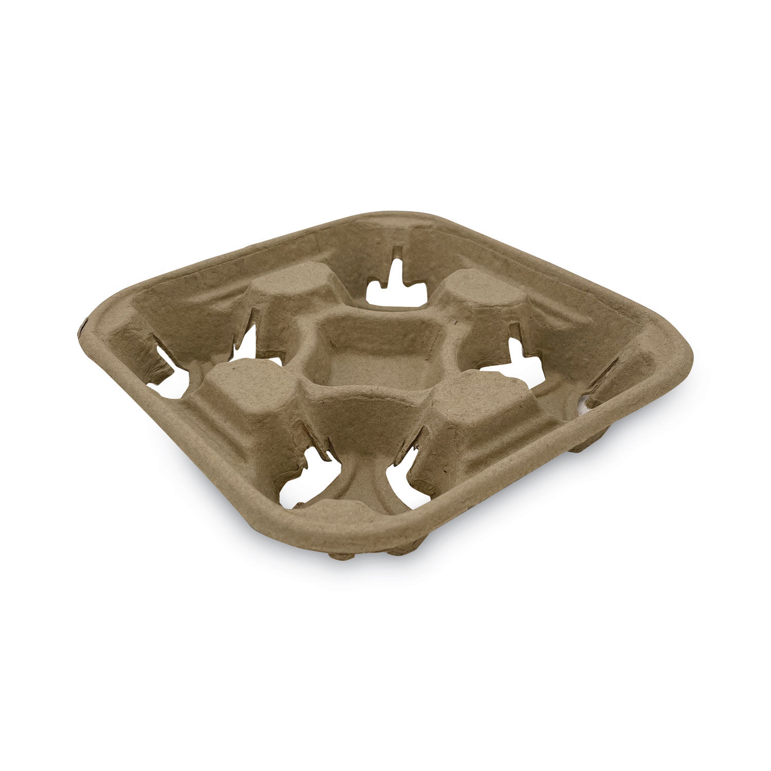 Stock Your Home 4 Cup Disposable Coffee Takeout Carrier Tray - 25 Count, Brown