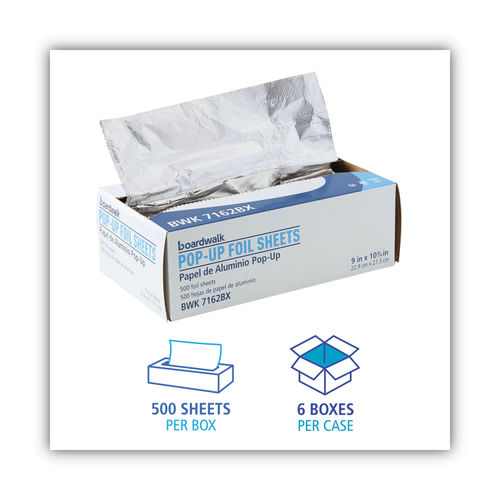 Standard Aluminum Foil Pop-Up Sheets, 9 x 10.75, 500/Box, 6 Boxes/Carton