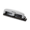 ACI2101 - 12-Sheet EZ Squeeze Three-Hole Punch, 9/32" Holes, Black/Silver