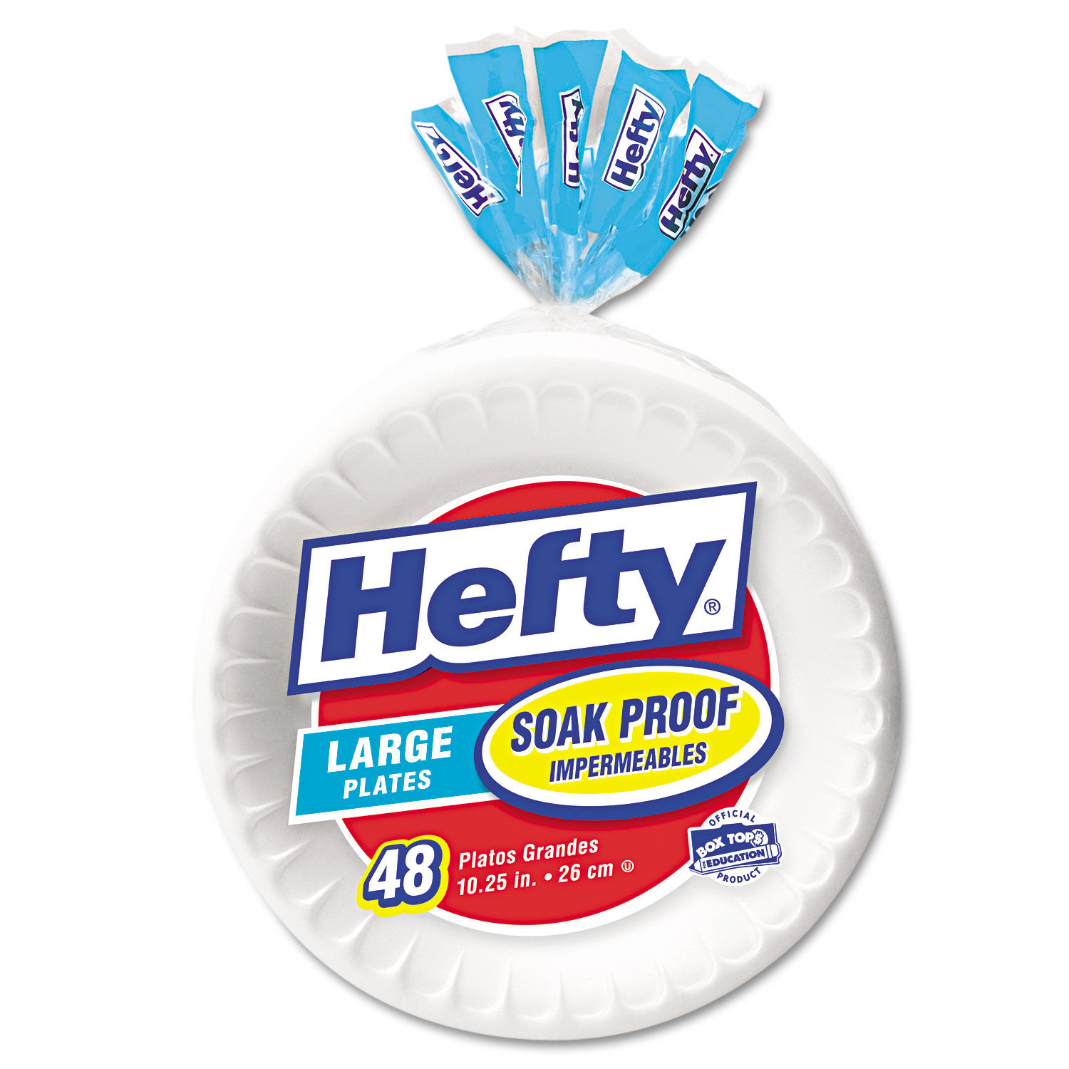 Hefty Soak Proof Tableware, Foam Plates, 8 7/8 Dia, 100/Pack