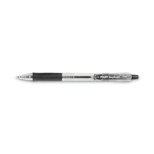 Pilot EasyTouch Retractable Ballpoint Pens Fine Point 0.7 mm Clear Barrel  Black Ink Pack Of 12 - Office Depot