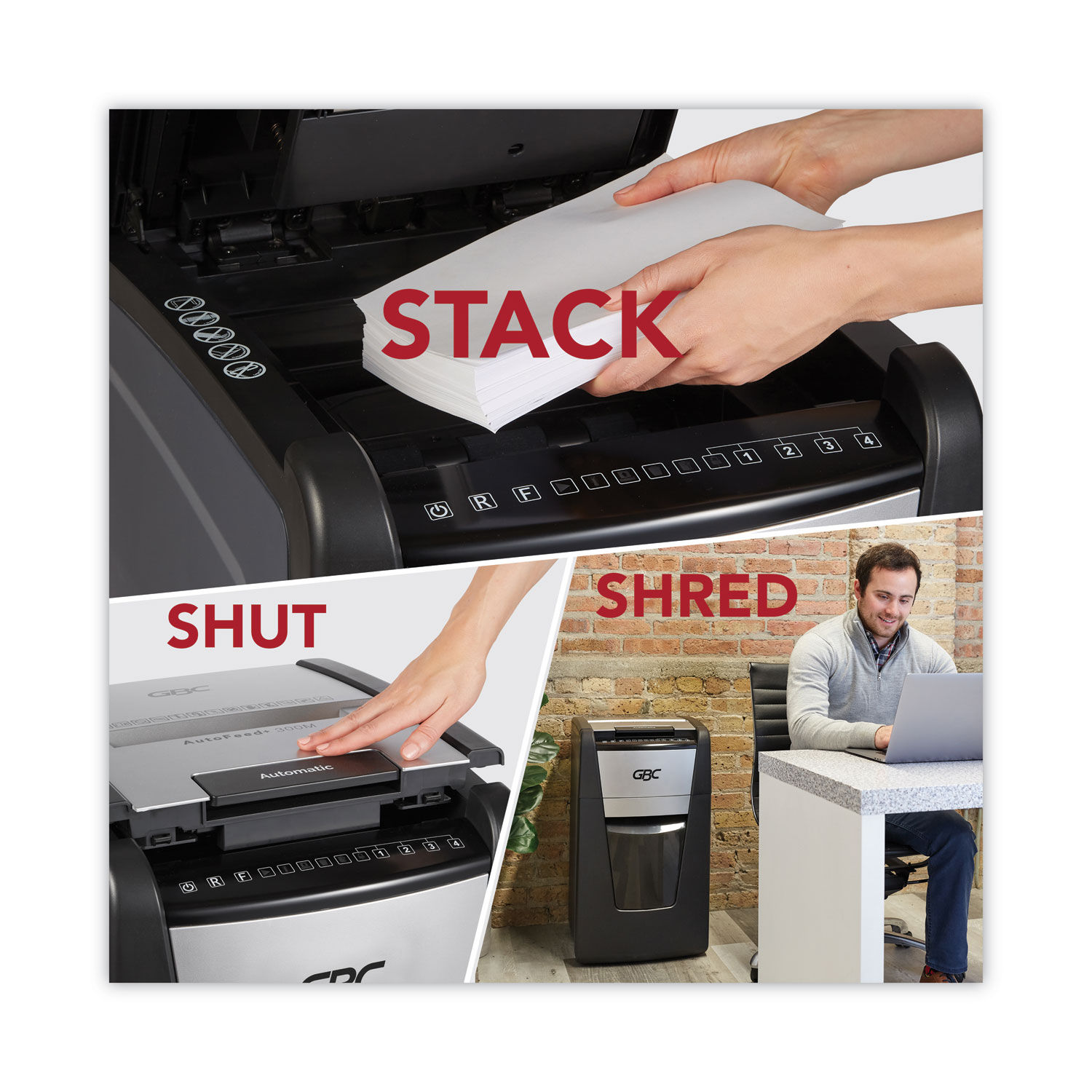 GBC ShredMaster Small Home Office Shredder, PX08-04, Cross-Cut, 8 Sheets