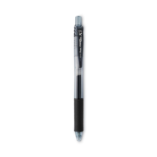 EnerGel-X Gel Pen, Retractable, Fine 0.5 mm Needle Tip, Black Ink,  Clear/Black Barrel, Dozen