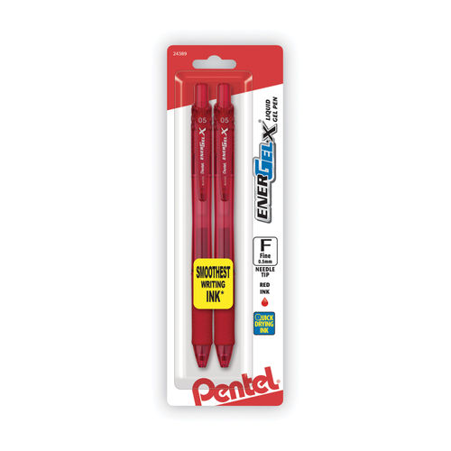 Pentel EnerGel X Retractable Liquid Gel Pens Fine Point 0.5 mm Black Barrel  Black Ink Pack Of 12 Pens - Office Depot