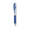 PENK437C - WOW! Gel Pen, Retractable, Medium 0.7 mm, Blue Ink, Clear/Blue Barrel, Dozen