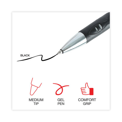 Integra Retractable 0.7mm Black Gel Pens - Case of 12 Pens