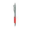 UNV39722 - Comfort Grip Gel Pen, Retractable, Medium 0.7 mm, Red Ink, Gray/Red/Silver Barrel, Dozen